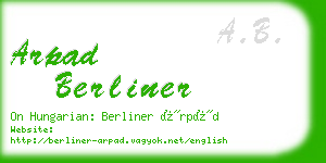 arpad berliner business card